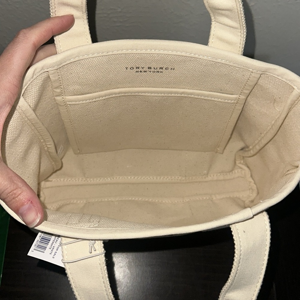 Tory Burch Ivory Canvas Tote - Picture 2 of 2